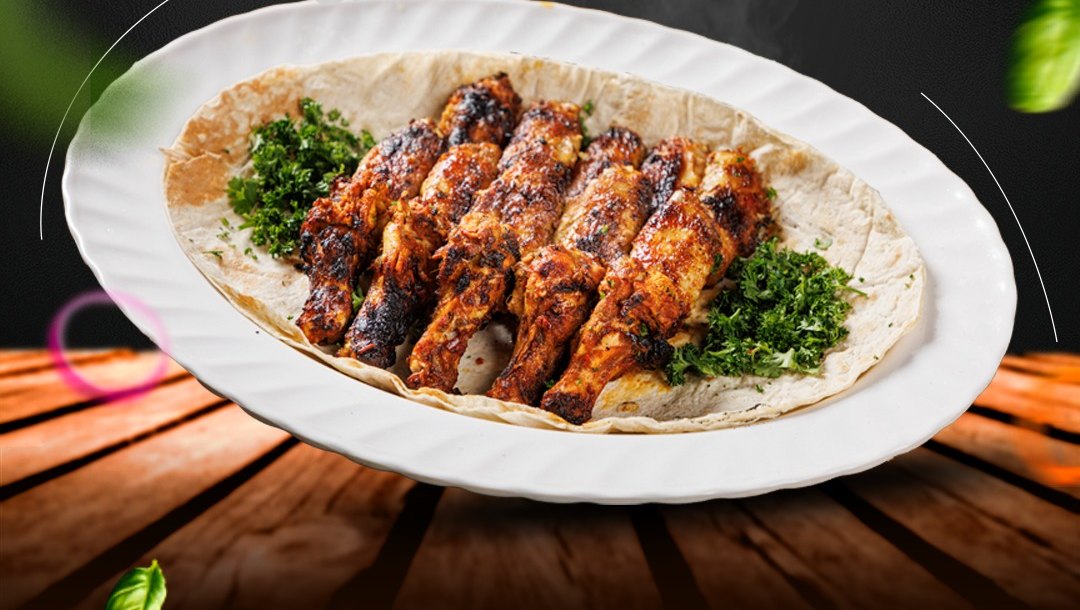 Charred grilled chicken wings platter